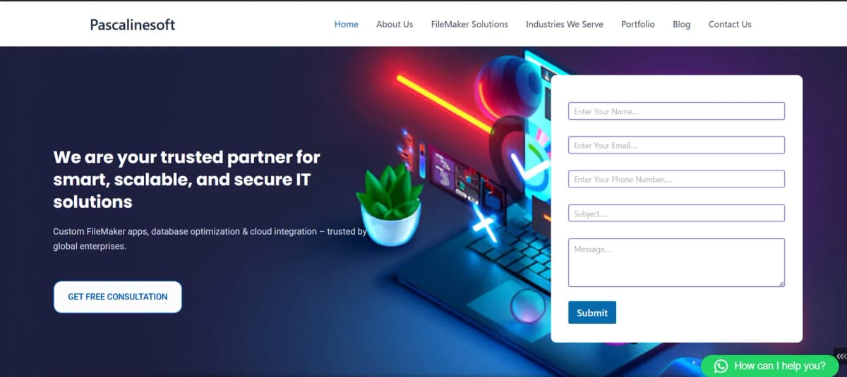 PascalineSoft Website — A professional company website and WordPress e-commerce build for PascalineSoft, a software development company